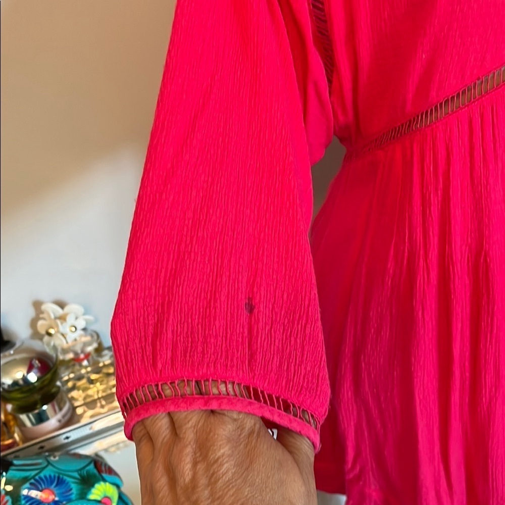 Free People Vibrant Pink Long Sleeve Dress size Small - Picture 3 of 8